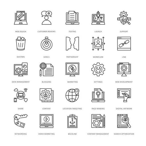 Diseño Web y Desarrollo de Vectores Iconos 2 — Archivo Imágenes Vectoriales