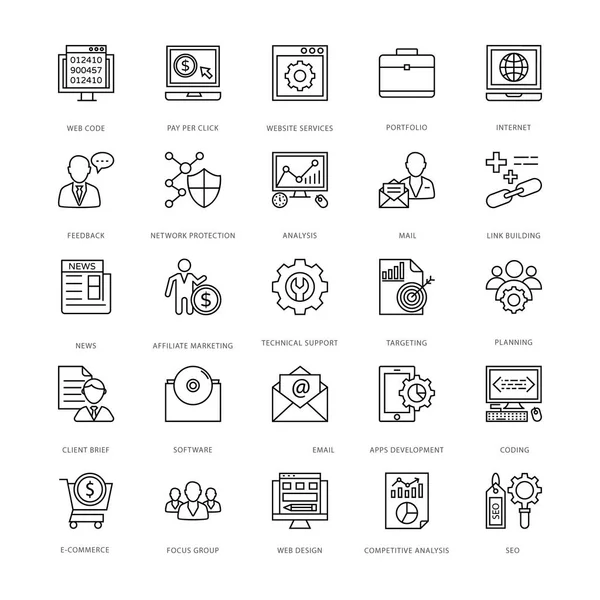 Icone vettoriali di progettazione e sviluppo web 7 — Vettoriale Stock