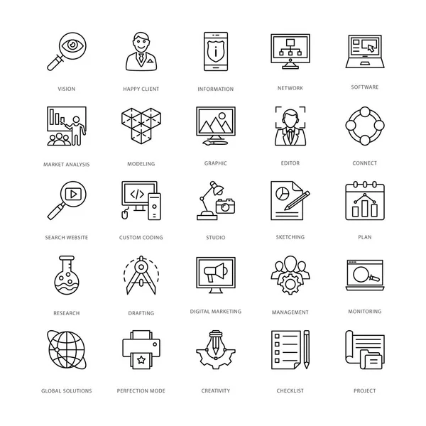 Diseño Web y Desarrollo de Vectores Iconos 14 — Archivo Imágenes Vectoriales