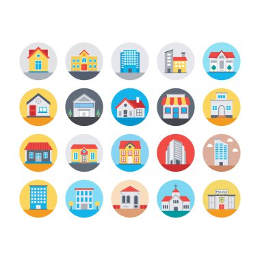 Binalar vektör simgeler 2