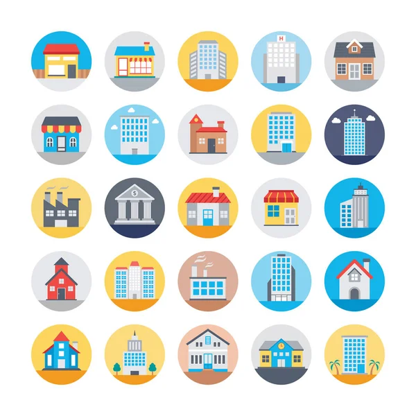 Gebouwen Vector Icons 1 — Stockvector