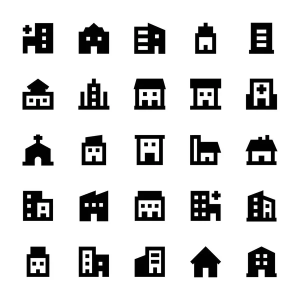 Vektorové ikony budov 2 — Stockový vektor
