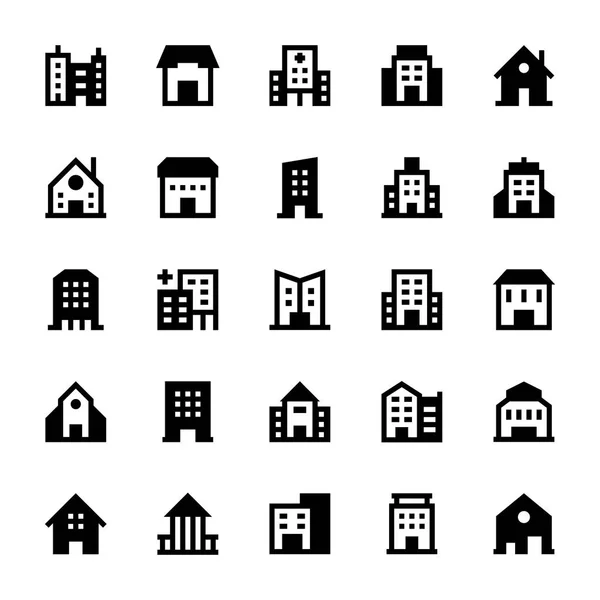 Edificios Vector Iconos 3 — Vector de stock