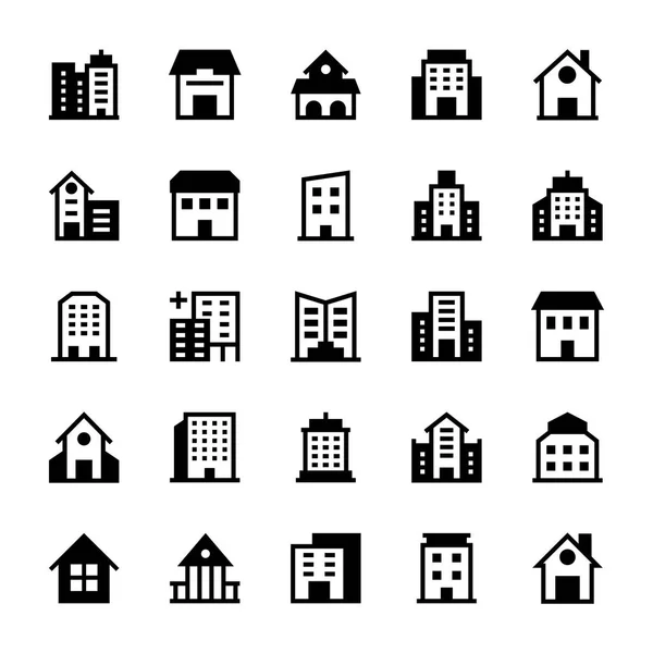 Bâtiments Icônes vectorielles 3 — Image vectorielle