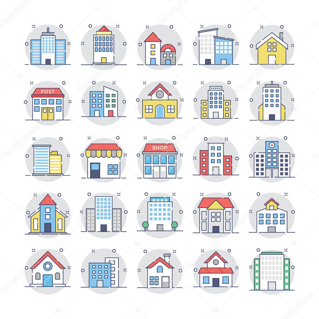 Buildings Vector Icons 3