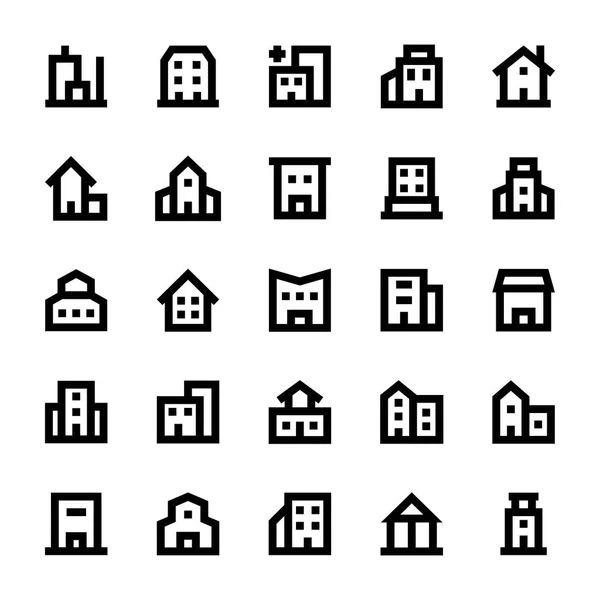 Bâtiments Icônes vectorielles 3 — Image vectorielle