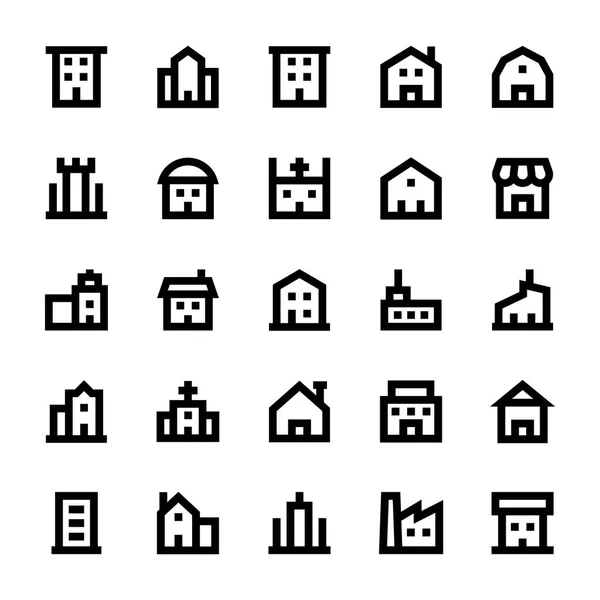 Edificios Vector iconos 1 — Archivo Imágenes Vectoriales