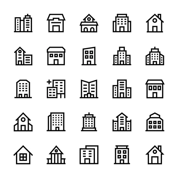 Bâtiments Icônes vectorielles 3 — Image vectorielle