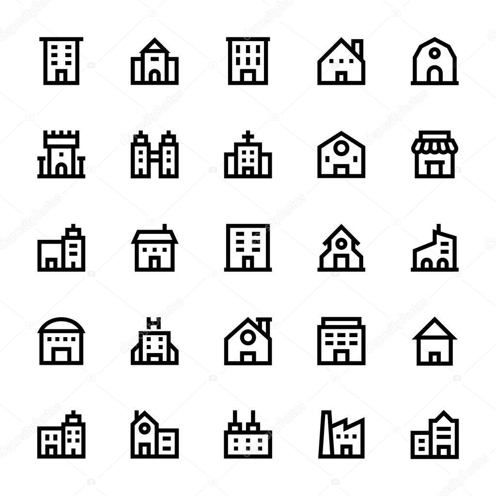 Buildings Vector Icons 1