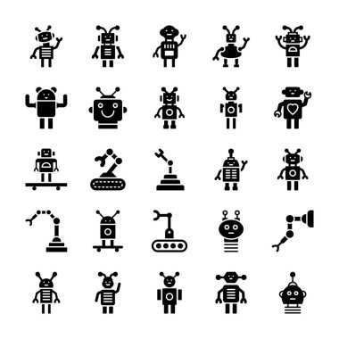 Robotik katı simgeler 