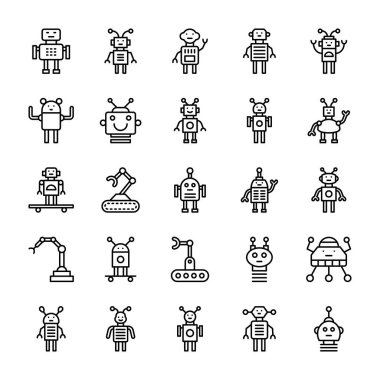 Robot vektör hat simgeler 