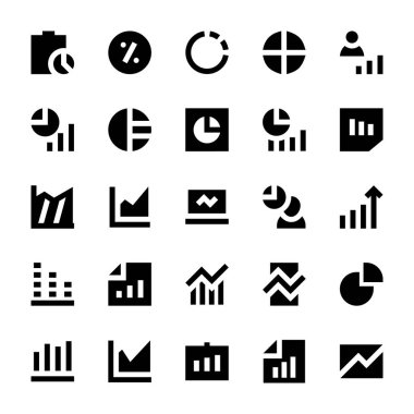 İş çizelgeleri ve diyagramları katı simgeler 2