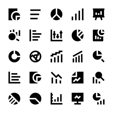 İş çizelgeleri ve diyagramları katı simgeler 3