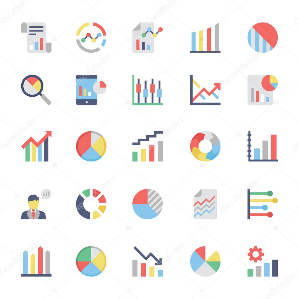 Business Charts and Diagrams Colored Icons 3