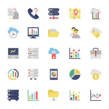 Düz renkli simgeler 2 bulut