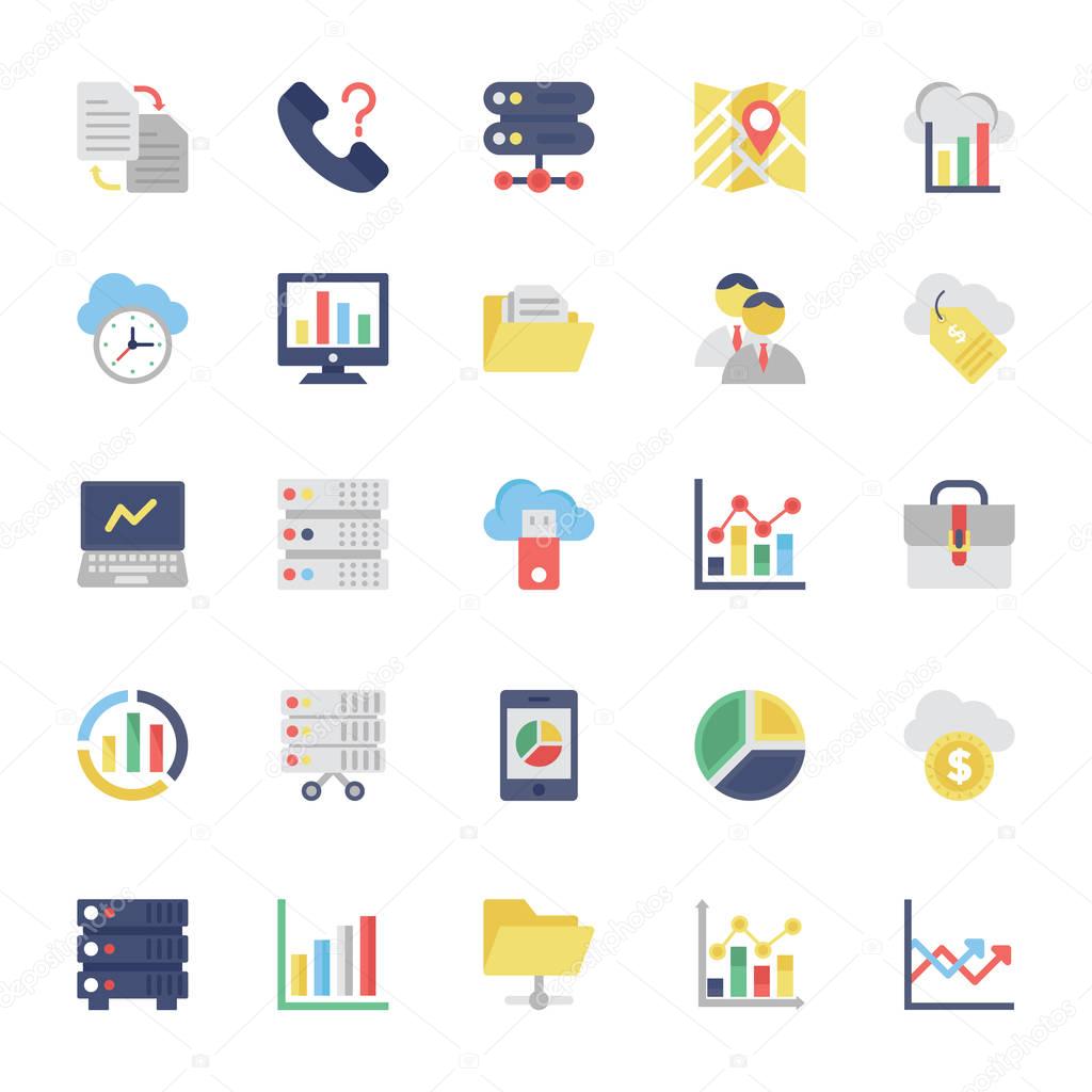 Cloud Computing Flat Colored Icons 2