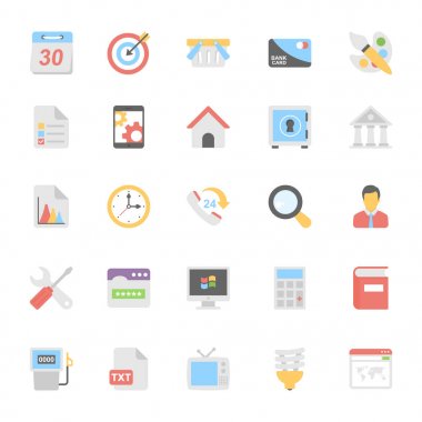 Web Tasarım düz renkli simgeler 4