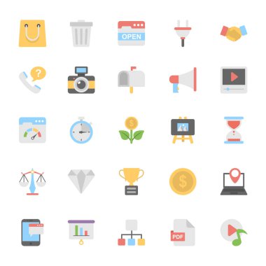 Web Tasarım düz renkli simgeler 5