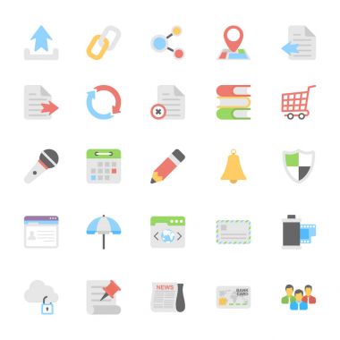Web Tasarım düz renkli simgeler 8