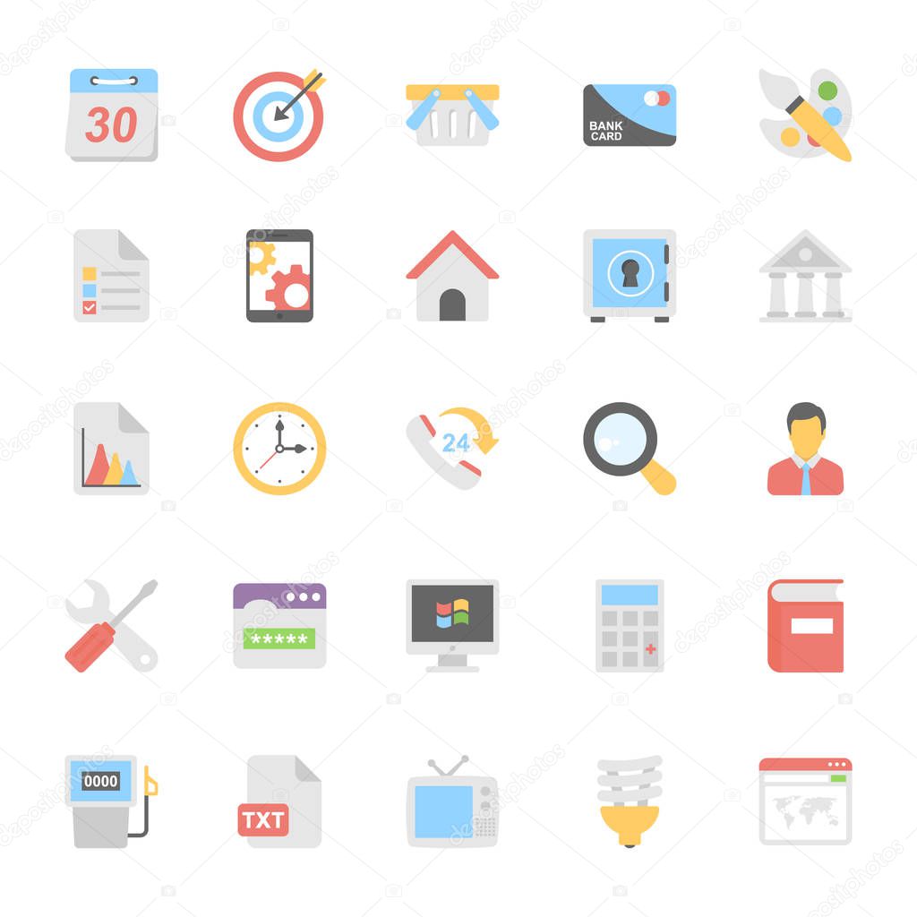 Web Design Flat Colored Icons 4