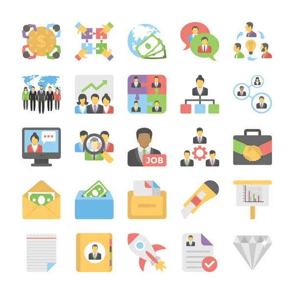 İş düz renkli simgeler 6