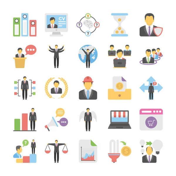 Business Flat ícones coloridos 10 —  Vetores de Stock