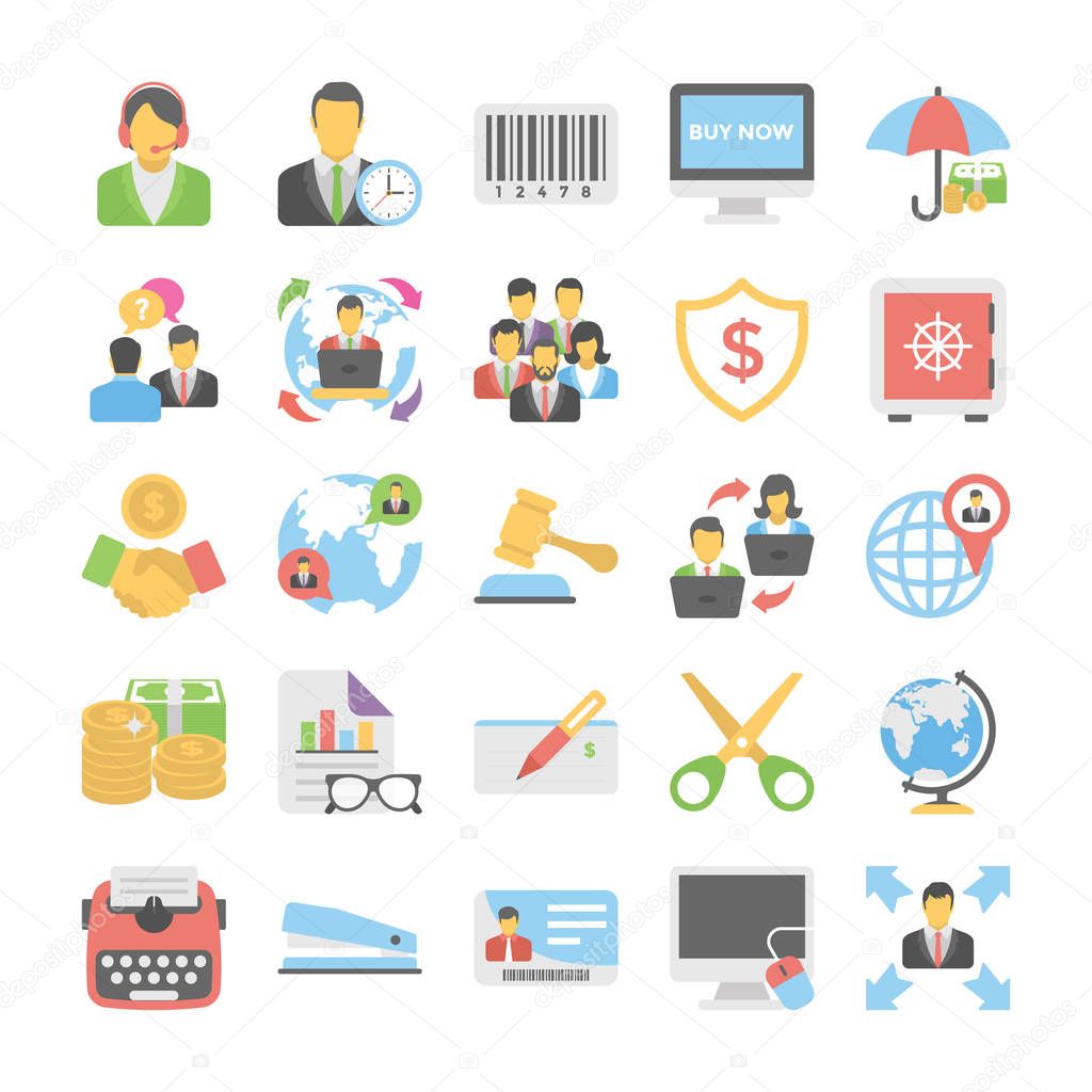 Business Flat Colored Icons 4