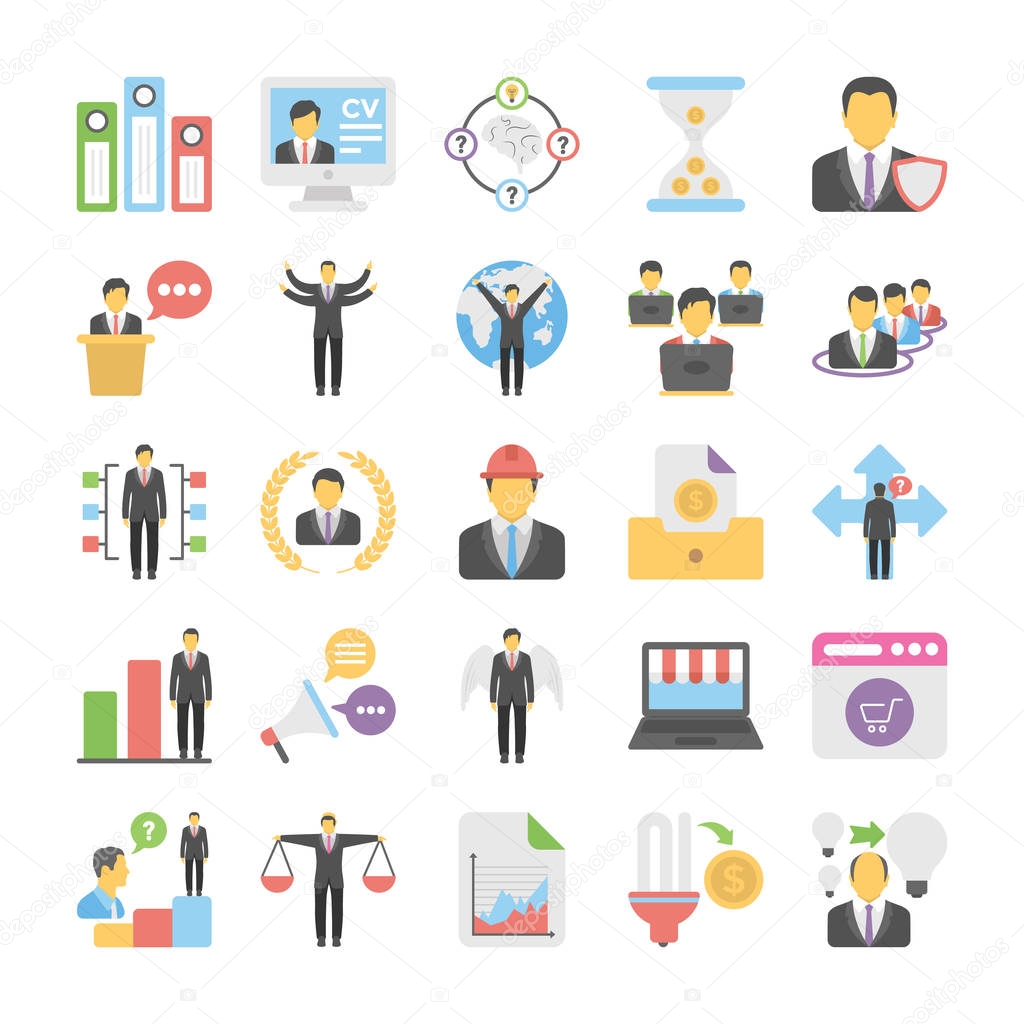 Business Flat Colored Icons 10