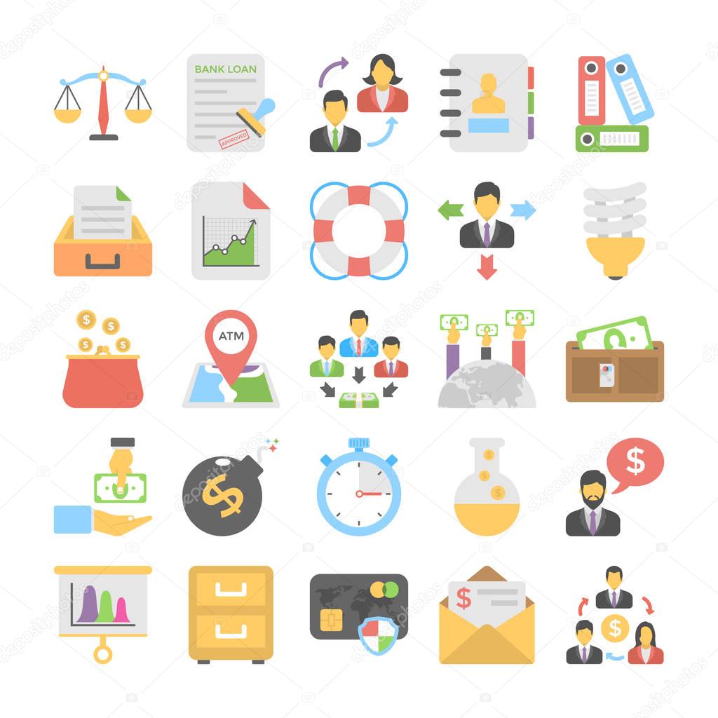 Banking and Finance Flat Colored Icons 5