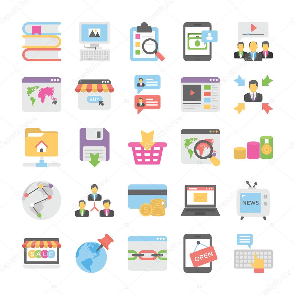 Seo and Digital Marketing Flat Colored Icons 5