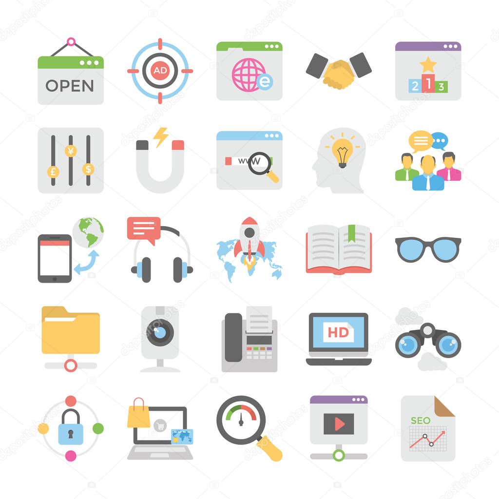 Seo and Digital Marketing Flat Colored Icons 10