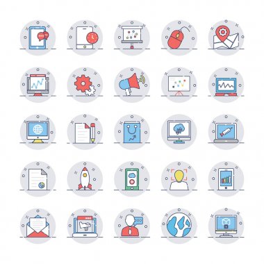 SEO ve renkli simgeler 4 pazarlama