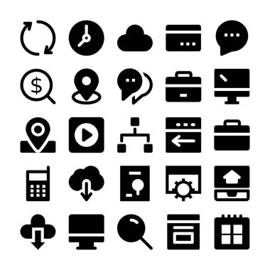 SEO ve pazarlama katı simgeler 3