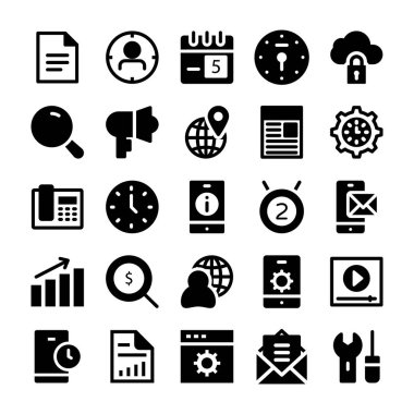 SEO ve pazarlama katı simgeler 2