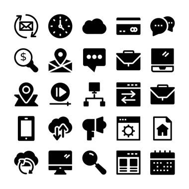 SEO ve pazarlama katı simgeler 3