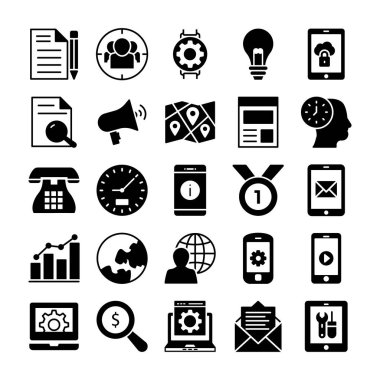 SEO ve pazarlama katı simgeler 2