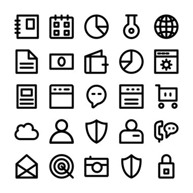 SEO ve pazarlama vektör hat simgeler 1