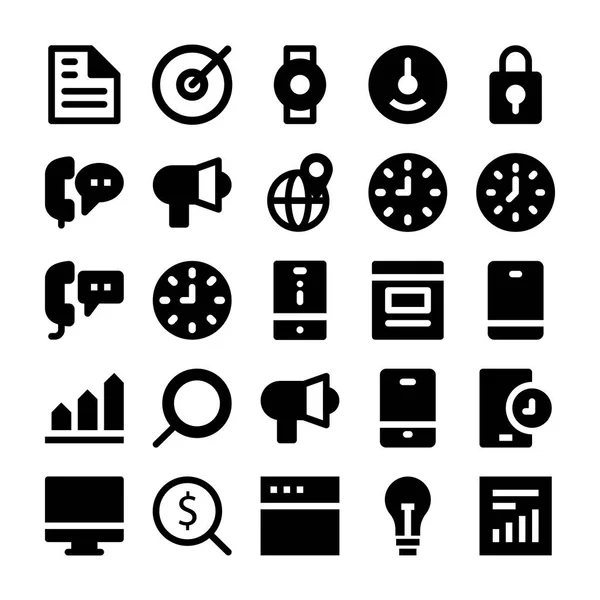 SEO and Marketing Solid Icons 2 — Stock Vector