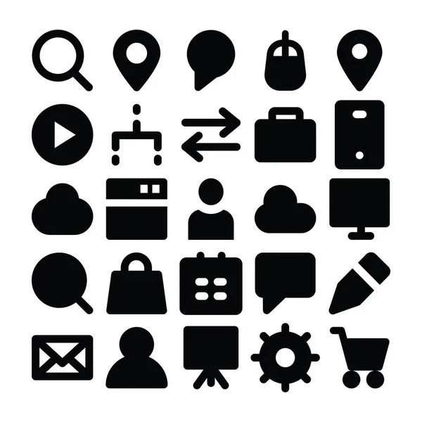 SEO and Marketing Solid Icons 3 — Stock Vector