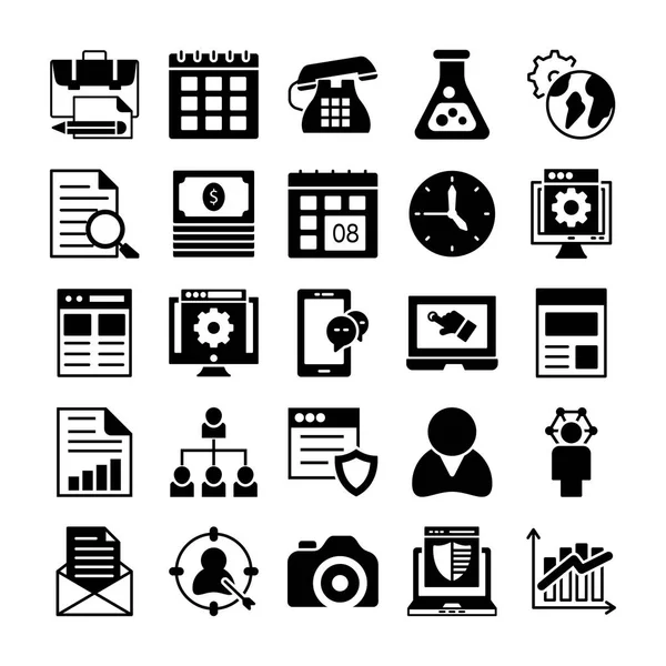 SEO and Marketing Solid Icons 1 — Stock Vector