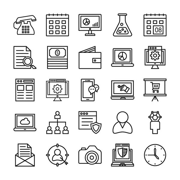 SEO and Marketing Vector Line Icons 1 — Stock Vector