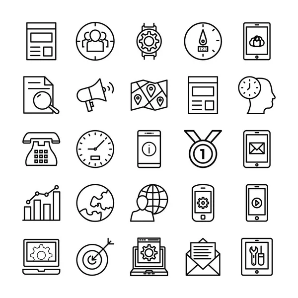 SEO and Marketing Vector Line Icons 2 — Stock Vector