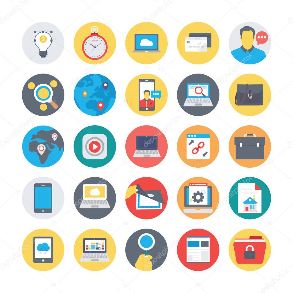 SEO and Marketing Colored Icons 3