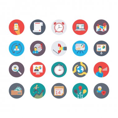 İnsan kaynakları daire dairesel Icons 2 Set