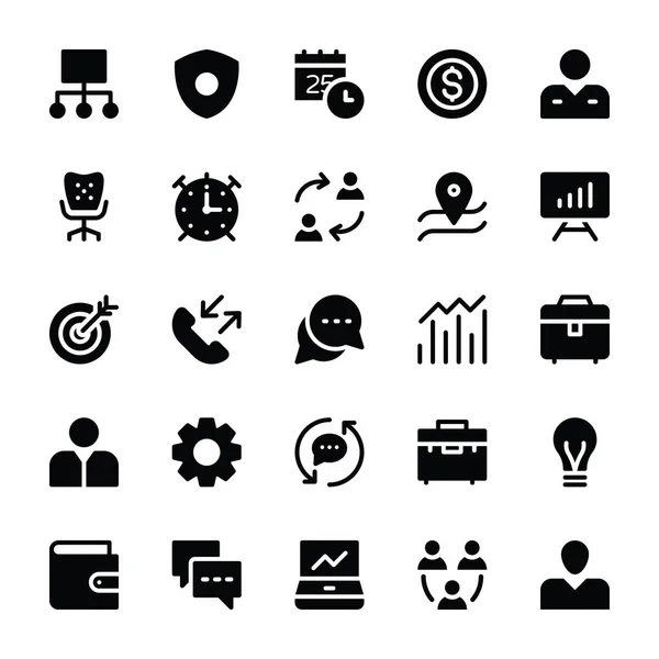 Human Resources Glyphs Icons 2 — Stock Vector