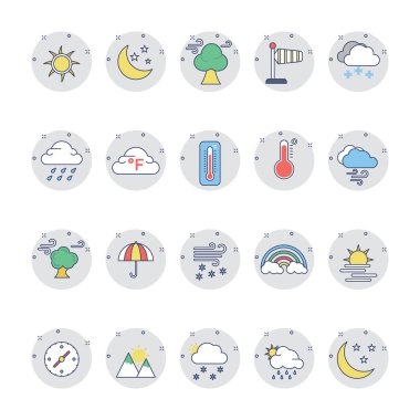 Renkli çizgi simgeler 2 hava