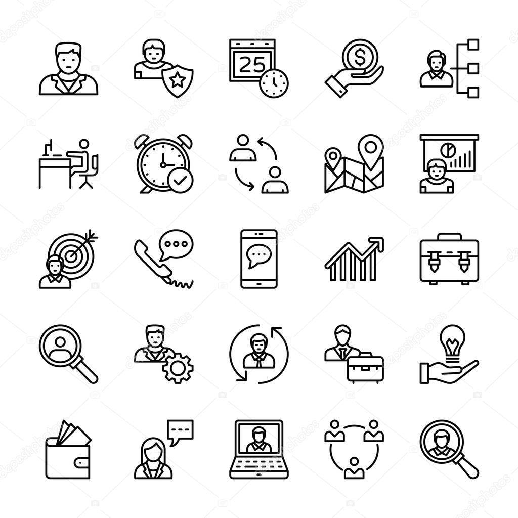 Human Resources Vector Line Icons 2