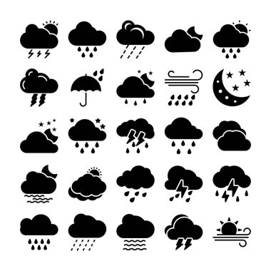 1 hava glif Icons Set