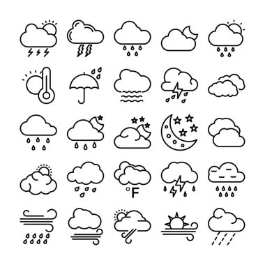 1 hava vektör hat Icons Set