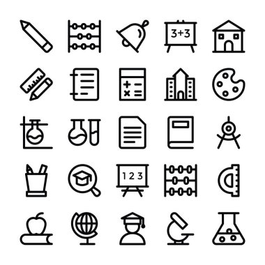 Eğitim vektör hat simgeler 1